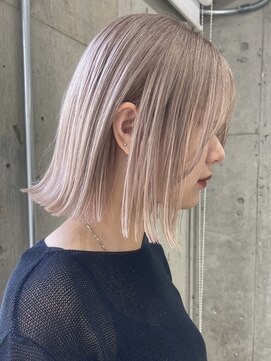 サンクマーケット 渋谷(cinq MARKET) 渋谷ブリーチカラータッセルボブ顔周りレイヤー切りっぱなしボブ
