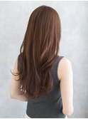 シースルーバング/ウェーブ巻きロング