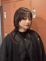 エイチ(811)&nbsp;バレイヤージュボブヘアセミロング前髪タッセルボブ姫カット