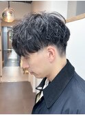 シャドウパーマスパイラルパーマ刈り上げマッシュ