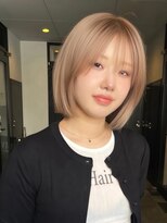 ロティー 天神(loty)&nbsp;ブリーチ ボブ ダブルカラー ミルクティーベージュ 10代20代