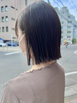 オーガニック アトリエ 大宮(organic+atelier) 春の大人ミニボブ◎前髪なし黒髪×似合わせカット