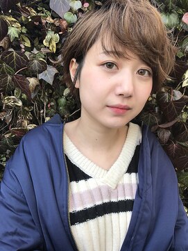 ヘアサロンエム 渋谷店(HAIR SALON M) 外ハネボブ　アッシュブラウン　ネオウルフ　デザインカラー