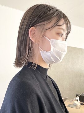 サンク 原宿 表参道(cinq) 前髪インナーカラーフェイスフレーミングミルクティーベージュ