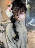 サイド編みおろしヘアアレンジ