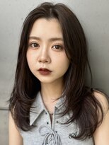 レイヤー/顔まわりカット/グレージュ/暗めカラー/韓国/髪質改善