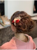 ヘアセットヘアアレンジシニヨン二次会パーティー七五三結婚式
