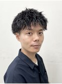 ハードスパイラルパーマ/ツーブロック/直毛/骨格補正/理容室/眉
