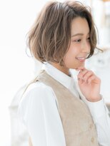 モッズヘア 越谷(mod's hair) かきあげ前髪くびれカールワンレンボブパーマh3越谷20代30代40代