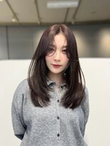 ノク 渋谷(nok)&nbsp;フェイスレイヤーセンターパート_イメチェン美髪外ハネボブ