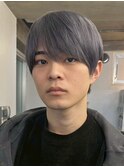 ミルクティーベージュダブルカラー韓国風メンズセンターパート