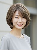 白髪ぼかしハイライトブリーチミルクティーベージュ