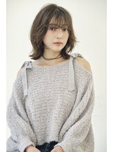 カナン 銀座(CANAAN) ココアベージュ 小顔ミディアム クラゲヘア グレージュ