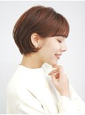 切りっぱなしショート・ボブ/絶壁解消/前髪なし/40代/30代/丸顔