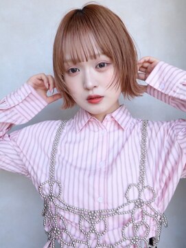 イルウィ(irwi) 【門前仲町】ハッシュカットレイヤーボブ　ミルクブラウンカラー