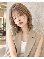エンター 天神店(ENTER) 小顔レイヤーボブ×透明感ベージュ