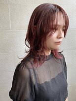 ゲン(gen.) ピンクカラー/くびれヘア/レイヤーカット/ウルフ/20代/30代