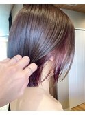 切りっぱなしボブ/インナーカラー/バイオレット