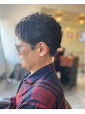MEN'S HAIRマッシュパーマアッシュブラック