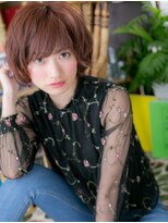 カバーヘア ブリス 川口(COVER HAIR bliss)&nbsp;暖色系カラー外国人風前下がりくせ毛ショートh3川口20代30代40代