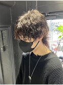ロングウルフ×ツイストスパイラルパーマ×メンズウルフ/men's