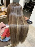 ハイライトが入ってても出来る縮毛矯正 ひばりヶ丘/髪質改善