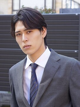 トルネード(TORNADO) メンズパーマビジネスヘアセンターパート面長絶壁解消K20250719