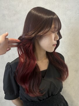 ラック(LUCK) インナーカラー/船橋/くすみベージュ/細めハイライト