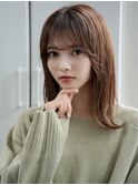 大人ナチュラル小顔レイヤーミディ