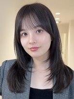 アイトーキョーエス 渋谷(AI TOKYO S)&nbsp;着物ヘア/ダークアッシュ/ミディアムレイヤーカット/渋谷