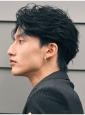 原宿フェザーパーマ毛流れニュアンスルーズパーマセンターパート