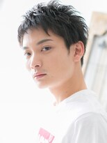 モッズヘアメン 名護大東店(mod's hair men) 学生アップバング無造作ブラックスパイキーショートl名護大東