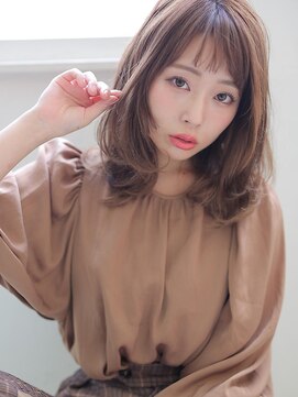 アグ ヘアー グラント 大田原店(Agu hair grant) 短めバング×フェミニンカールでモテセミディ