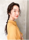 パーマロングパーマフワフワパーマセンター分け