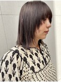 W bang切りっぱなしボブエアリーロング美髪ピンクブラウン