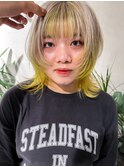 “ウルフカット　インナーイエロー“