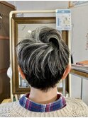 ワンブリーチホワイトメッシュ（白髪ぼかし）