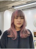 【uood】ピンクベージュとグレージュのデザインカラー