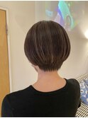 脱白髪染めハイライト×グレージュ×ショート