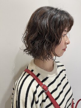 ウクラ バイ レシッド 池袋(uchla by rcid) 根本ふんわりボブのウェーブパーマ☆ショコラベージュボブパーマ