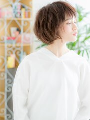 綾瀬/髪質改善/ベージュピンクでラフなマッシュパーマボブh