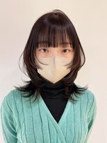 アルバム 池袋(ALBUM)&nbsp;美髪セミディくびレイヤーアッシュブラック_ba497311