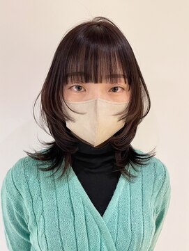 アルバム 池袋(ALBUM) 美髪セミディくびレイヤーアッシュブラック_ba497311