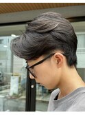 センターパートメンズかき上げ暗髪似合わせカット10代20代30代