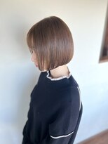 ラクレ(d.la cle) シアーベージュとぱっつんボブ【ラクレ/西大分】