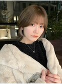 ナチュラル小顔前髪あり後れ毛サイドバング結べるボブくびれヘア