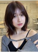 韓国ヘアグレージュカラーブリーチ無し髪質改善イヤリングカラー