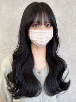アース コアフュールボーテ 上越店(EARTH coiffure beaute) ブラック_イルミナカラー_ヨシンモリ_顔周りレイヤー