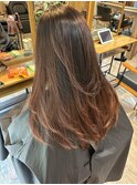 【原田】バレイヤージュ　ピンクブラウン