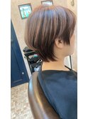 ナチュラルショート前髪ありイメチェン30代40代50代60代ショート